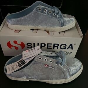 Superga Velvetai Light Blue‎ Backless Sneakers Women's 7.5